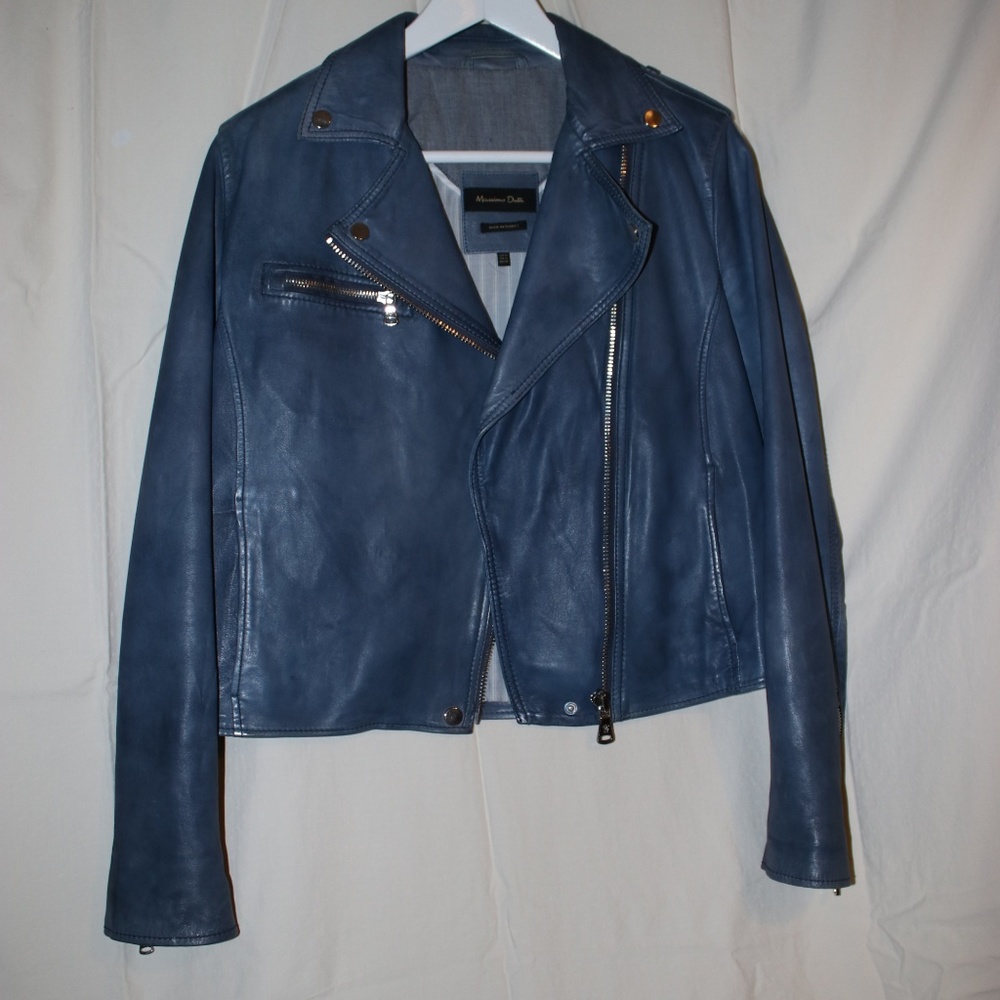 Blue Leather Jacket